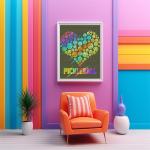 UPABLUNSO Diamond Painting Art Kits Colorful Heart Pickleball Lovers for Adults, DIY 5D Round Full Drill Diamond Painting for Beginners, Wall Home Decor Gifts 12x16 inch