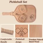 3pcs, Set of Pickleball Charcuterie & Cutting Board with 2 Drink Coasters - Funny Pickleball Christmas - Gifts for Women & Men, Unique Pickle ball Gift Ideas, Stocking Stuffers for Players & Lovers,
