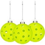 TILTECH Pickleball Ornament, Life-Size Pickleball Christmas Ornament for Christmas Tree, Funny Pickleball Gift, Pickleball Decorations for Pickleball Lovers, Sports Christmas Decor, 3-Pack