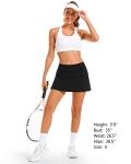 Stelle Women Tennis Golf Skirts High Waisted with Inner Shorts for Athletic Workout Sports Skorts Running Pickleball(BK,S) Black