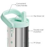 SANDJEST Pickleball Stainless Steel Straw Lid Tumbler 30oz with Carry Handle for Women Girls Adults, Insulated Travel Coffee Cup, Gift for Sports Outdoor Workout Christmas Birthday (Mint)