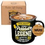 Pavilion Gift Company - Pickleball Legend - Ceramic 13-ounce Campfire Mug, Double Sided Coffee Cup, Pickleball Gifts For Women, Pickleball Gifts, 1 Count, 3.75 x 5 x 3.5-Inches, Black/Yellow