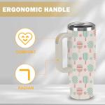 Pickleball Gifts for Women 30oz Pink Pickleball Water Bottle Stainless Steel Tumbler with Handle and Straws, Travel Insulated Coffee Mugs, Leak-Proof, Birthday Christmas for Pickleballs Lovers Cups