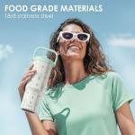 SANDJEST Pickleball Stainless Steel Straw Lid Tumbler 30oz with Carry Handle for Women Girls Adults, Insulated Travel Coffee Cup, Gift for Sports Outdoor Workout Christmas Birthday (Mint)