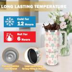 Pickleball Gifts for Women 30oz Pink Pickleball Water Bottle Stainless Steel Tumbler with Handle and Straws, Travel Insulated Coffee Mugs, Leak-Proof, Birthday Christmas for Pickleballs Lovers Cups