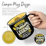 Pavilion Gift Company - Pickleball Legend - Ceramic 13-ounce Campfire Mug, Double Sided Coffee Cup, Pickleball Gifts For Women, Pickleball Gifts, 1 Count, 3.75 x 5 x 3.5-Inches, Black/Yellow