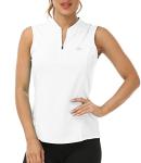 JINSHI White Golf Shirt Womens Dry Fit Pickleball Shirts Women Loose Fit Golf Tshirts Golf Clothes White Small