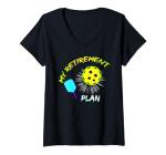 Womens Funny Pickleball Player My Retirement Plant Pickleball Lover V-Neck T-Shirt