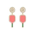 Madison Tyler Pickleball Earrings for Women | Football Mom Earrings | Sport Racket Earrings for Women | Cute Statement Earrings for Women | Fun Earrings Dangling Jewelry