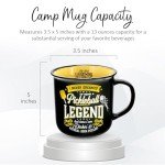 Pavilion Gift Company - Pickleball Legend - Ceramic 13-ounce Campfire Mug, Double Sided Coffee Cup, Pickleball Gifts For Women, Pickleball Gifts, 1 Count, 3.75 x 5 x 3.5-Inches, Black/Yellow