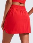CRZ YOGA High Waisted Dolphin Golf Skirts for Women - Mini Lined A Line Tennis Casual Skort with Side Pockets Deep Red Small