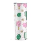 Onebttl Pickleball Gifts for Women, All-over Parttern 20 oz Skinny Tumbler with Lid and Straw