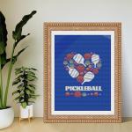 JXAVAXDE Blue Court Texture Pickleball Diamond Art Painting Art Kits 5D DIY Diamond Art Kits Home Wall Decor 16" x 12"