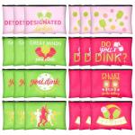 24 Pcs Pickleball Makeup Bags Bulk Pickleball Gifts for Women, Dink Ball Sport Cosmetic Pouch Bag Party Favors Supplies, Pickle Ball Accessories Travel Organizer Zipper Pouch Sport Lovers Gifts (Pink)