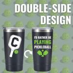 Onebttl Personalized Pickleball Gifts, Pickleball Accessories, Initial Birthday Gifts, Insulated 20oz Stainless Steel Travel Tumbler with Straw and Lid (Initial J)