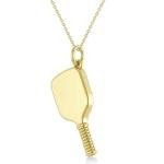 Allurez Diamond Pickleball Paddle Pendant Necklace 14k Yellow Gold (0.50ct) - Chain Length: 16