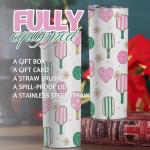 Onebttl Pickleball Gifts for Women, All-over Parttern 20 oz Skinny Tumbler with Lid and Straw