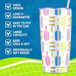 IUUIVV Pickleball Gifts for Women Men, Gifts for Pickleball Lovers Include 20 oz Funny Pickle Ball Tumbler with Straw Keychain Makeup Bag Pickle Ball Gift Ideas for Christmas Birthday