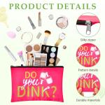 24 Pcs Pickleball Makeup Bags Bulk Pickleball Gifts for Women, Dink Ball Sport Cosmetic Pouch Bag Party Favors Supplies, Pickle Ball Accessories Travel Organizer Zipper Pouch Sport Lovers Gifts (Pink)