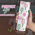 Onebttl Pickleball Gifts for Women, All-over Parttern 20 oz Skinny Tumbler with Lid and Straw