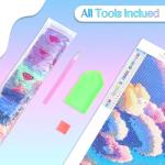 JXAVAXDE Blue Court Texture Pickleball Diamond Art Painting Art Kits 5D DIY Diamond Art Kits Home Wall Decor 16" x 12"