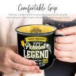 Pavilion Gift Company - Pickleball Legend - Ceramic 13-ounce Campfire Mug, Double Sided Coffee Cup, Pickleball Gifts For Women, Pickleball Gifts, 1 Count, 3.75 x 5 x 3.5-Inches, Black/Yellow