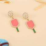 Madison Tyler Pickleball Earrings for Women | Football Mom Earrings | Sport Racket Earrings for Women | Cute Statement Earrings for Women | Fun Earrings Dangling Jewelry