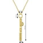 Allurez Diamond Pickleball Paddle Pendant Necklace 14k Yellow Gold (0.50ct) - Chain Length: 16