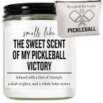 Funny Pickleball Gift Set - Scented Candle & Cosmetic Bag - Pickleball Gifts for Women, Men, Players, Coaches - Gag Gift for Birthday, Valentine's Day, Stocking Stuffers, Pickleball Enthusiasts