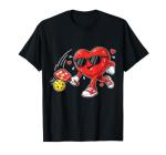 Funny Valentines Day Pickleball Heart Player Women Girls T-Shirt