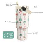 30 oz Tumbler with Handle Flip Straw Leak Proof - Pickleball Mug 30oz Tumbler Travel Coffee Mug with Handle - Birthday Gifts for Women Pickleball Lovers Players 30 Ounce Stainless Steel Cup