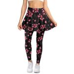 Hucavortre Womens Tennis Skirted Leggings Athletic Skirts with Pockets Shorts High Waisted Golf Skort for Workout Pickleball Running,Pink Balloons