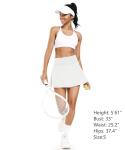 FULLSOFT Women's Tennis Golf Skirts with Pockets High Waisted Pleated Athletic Skorts Shorts for Pickleball Workout(White,X-Large)