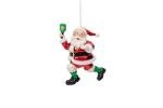 TILTECH Santa Pickleball Ornament Hand-Painted Glass Christmas Decor of Santa Playing Pickleball, Unique Sports Gift for Pickleball Lovers