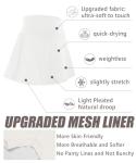 FULLSOFT Women's Tennis Golf Skirts with Pockets High Waisted Pleated Athletic Skorts Shorts for Pickleball Workout(White,X-Large)
