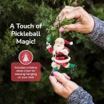 TILTECH Santa Pickleball Ornament Hand-Painted Glass Christmas Decor of Santa Playing Pickleball, Unique Sports Gift for Pickleball Lovers