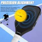 Pickleball Training Paddle - Pickleball Trainer Practice Paddle, Carbon Fiber Particle Paint Frosted Surface, Extra Long Handle, 16mm Core Sports Sweet Spot Training Racket