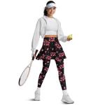 Hucavortre Womens Tennis Skirted Leggings Athletic Skirts with Pockets Shorts High Waisted Golf Skort for Workout Pickleball Running,Pink Balloons