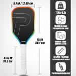 Pickleball Training Paddle - Pickleball Trainer Practice Paddle, Carbon Fiber Particle Paint Frosted Surface, Extra Long Handle, 16mm Core Sports Sweet Spot Training Racket