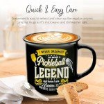 Pavilion Gift Company - Pickleball Legend - Ceramic 13-ounce Campfire Mug, Double Sided Coffee Cup, Pickleball Gifts For Women, Pickleball Gifts, 1 Count, 3.75 x 5 x 3.5-Inches, Black/Yellow