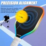 Pickleball Training Paddle - Pickleball Trainer Practice Paddle, Carbon Fiber Particle Paint Frosted Surface, Extra Long Handle, 16mm Core Sports Sweet Spot Training Racket