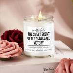 Funny Pickleball Gift Set - Scented Candle & Cosmetic Bag - Pickleball Gifts for Women, Men, Players, Coaches - Gag Gift for Birthday, Valentine's Day, Stocking Stuffers, Pickleball Enthusiasts