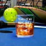 Futtumy Tears of My Pickleball Opponents Whiskey Glass, Funny Pickleball Gifts for Men Friend Pickleball Lovers Coworker, Pickleball Lover Gifts for Birthday Christmas, 10oz Pickleball Rock Glass