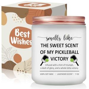 Risnoae Pickleball Gifts for Women, Men - Pickle Ball Accessories - Cool Funny Sports Gifts for Pickleball Players, Lovers - Lavender Scented Candle
