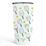 SANDJEST Pickleball Tumbler 20oz, Stainless Steel Travel Cup with Lid, Insulated Coffee Mug, Pickleballs Gifts for Women Girls Friends Sisters Players on Birthday Christmas