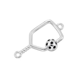 GANESA JW 5PCS Pickleball Charms For Jewelry, Jewelry Pendants Diy Handmade Jewelry Accessories Pickleball Charms For Earrings, Bracelets, Anklets, Necklaces (Silver Black)