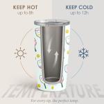 SANDJEST Pickleball Tumbler 20oz, Stainless Steel Travel Cup with Lid, Insulated Coffee Mug, Pickleballs Gifts for Women Girls Friends Sisters Players on Birthday Christmas