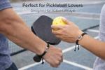 Kavfeeo Pickleball Bracelet Gifts for Pickleball Lovers, for Women and Men, Pickleball Accessories, Pickleball Gifts（Black）