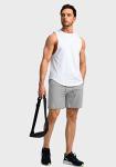 Men's Running Shorts with Zipper Pockets 7 Inch Lightweight Quick Dry Gym Athletic Workout Shorts for Men (Light Grey, L)