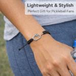 Kavfeeo Pickleball Bracelet Gifts for Pickleball Lovers, for Women and Men, Pickleball Accessories, Pickleball Gifts（Black）